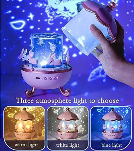 Bunny Carousel Kids Night Light Baby Projector Bedroom Decor Gift for Children Kids.