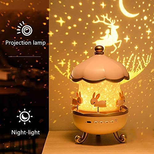 Bunny Carousel Kids Night Light Baby Projector Bedroom Decor Gift for Children Kids.